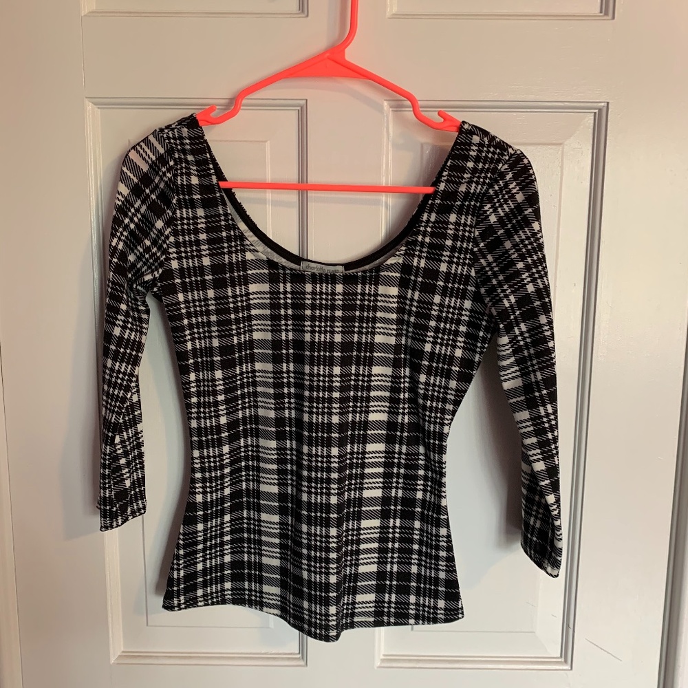 black and white shirt